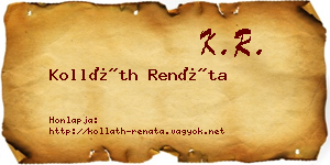 Kolláth Renáta névjegykártya