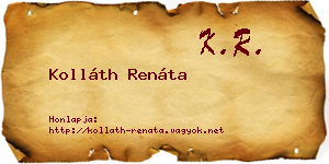Kolláth Renáta névjegykártya